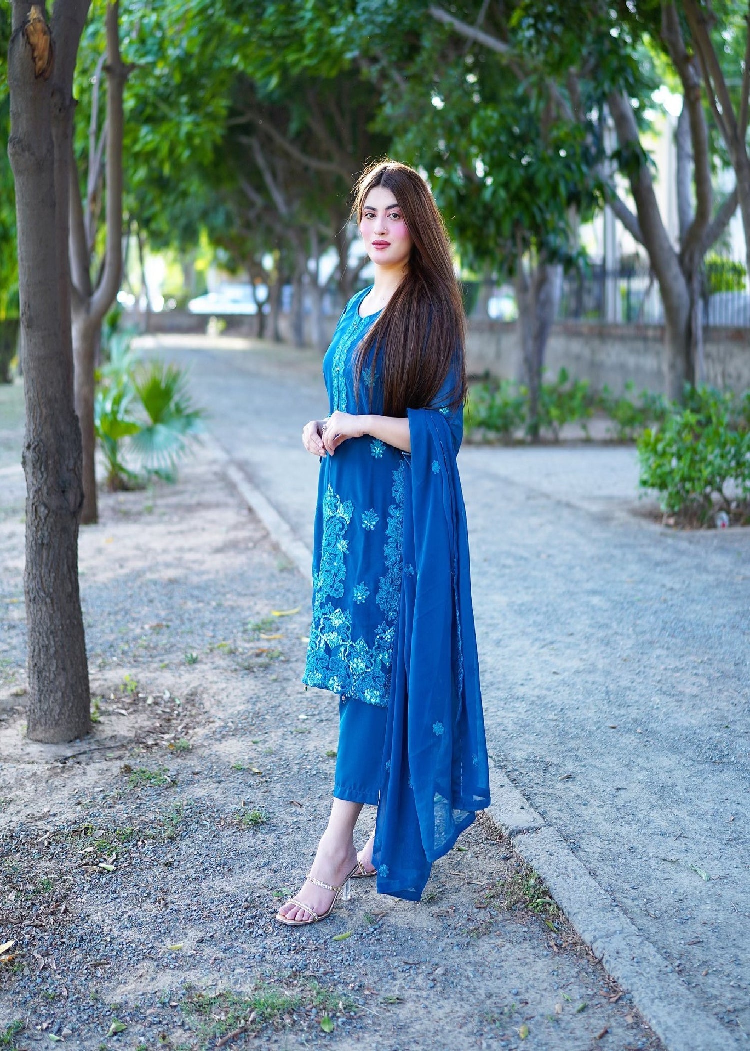 Four Season Boutique Noor e Roshni Chiffon Zinc Women 3pcs