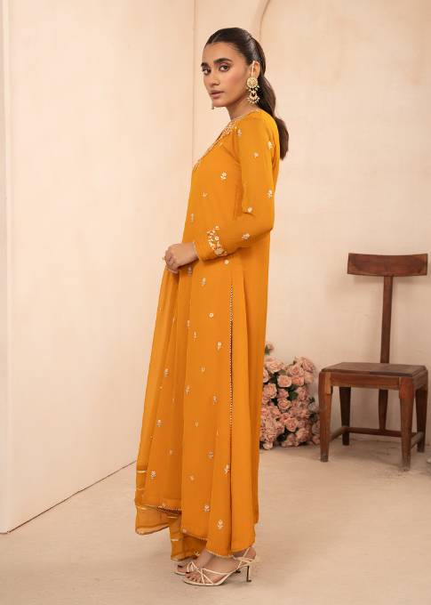 Agha Jaan Insia Mustard Women 3pcs