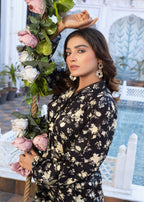 Zarsah Black Printed Suit ZSS 1004 Women 2pcs