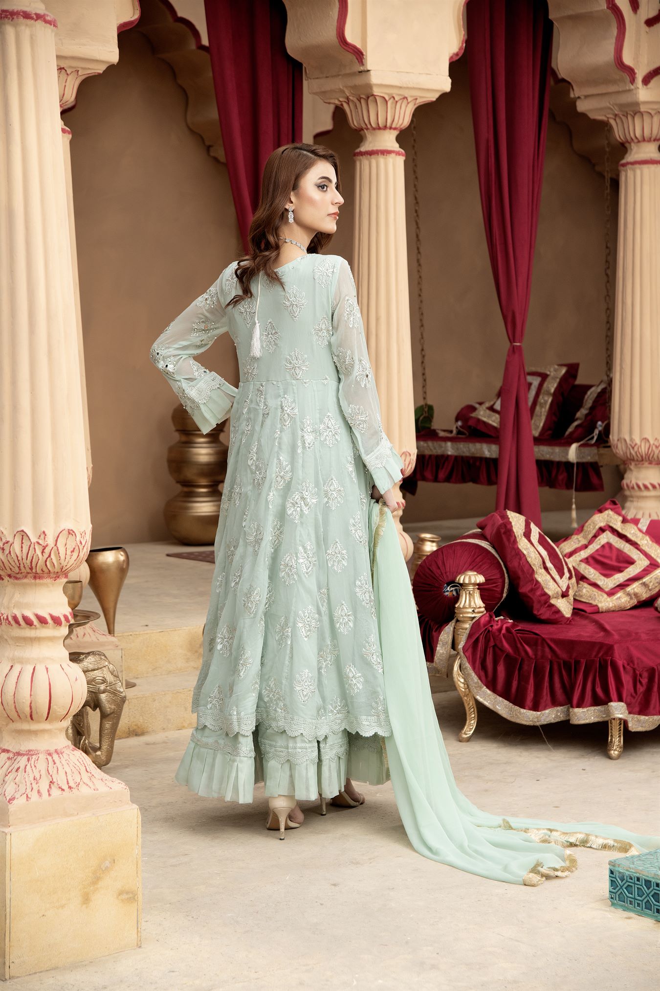 Manahils B 006 PASTEL GREEN Women 3pcs