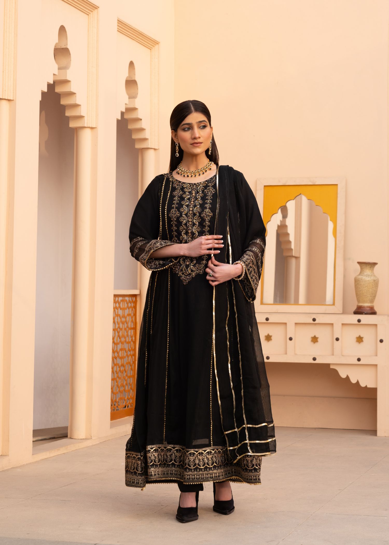 Pehnawa By Bin Akram’s MIDNIGHT GLAMOUR 3 PEICE CHIFFON Women 3pcs
