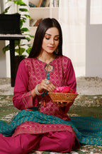 Kumash Textiles Shocking Pink Stitched women Women 3pcs