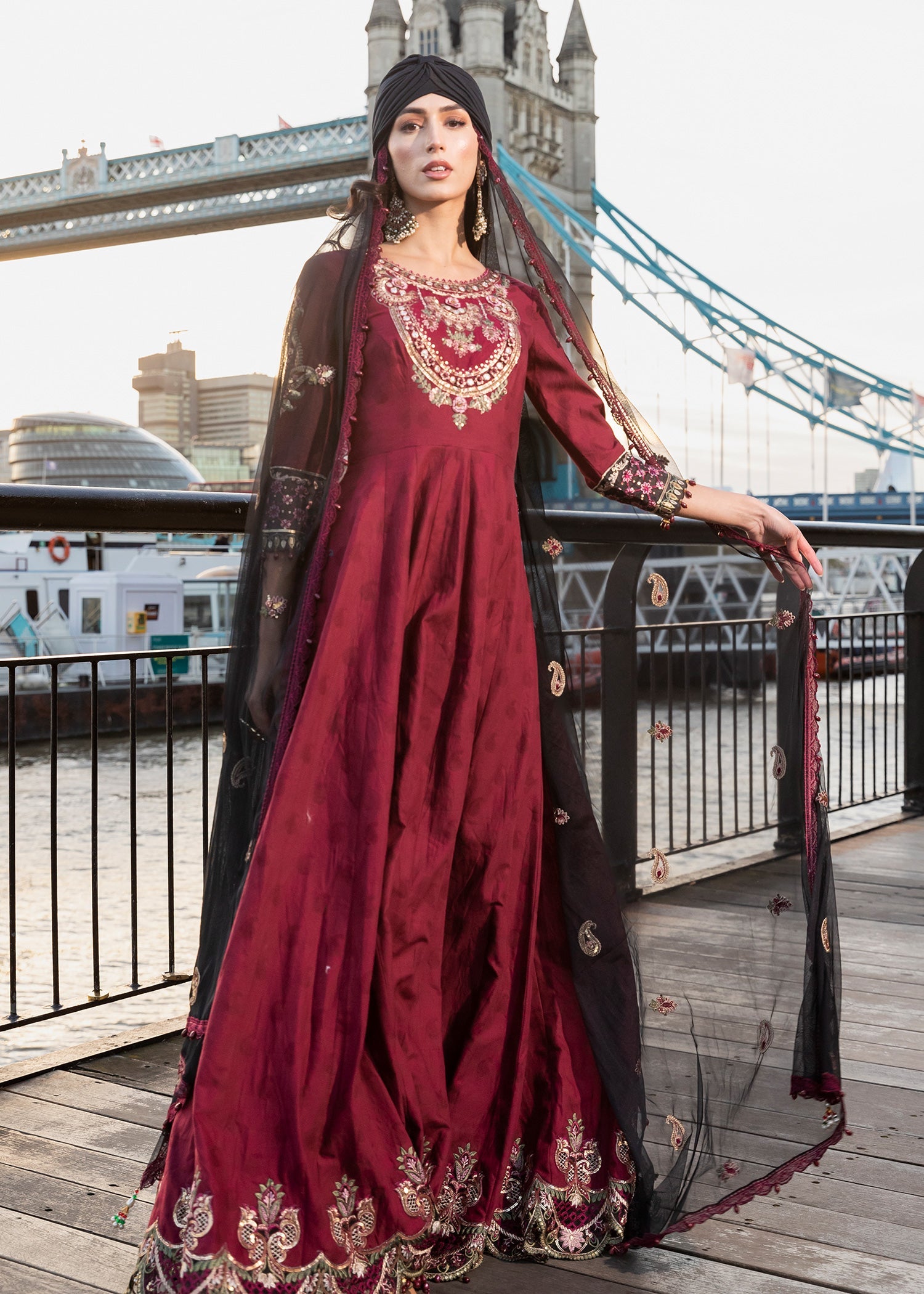 Meem Designs Maroon (Farock) Women 3pcs