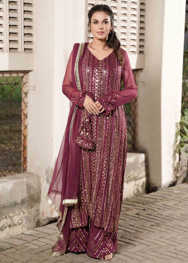 Rang-e-Haya Ufaq/Plum Women 4pcs