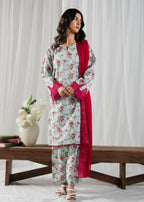 Buzzazi Arctic Blue Printed Suit Women 3pcs