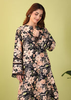 Mhw Black Floral Suit Women 2pcs