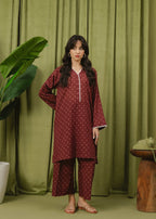 Buzzazi Maroon Chunri Printed Suit Women 2pcs