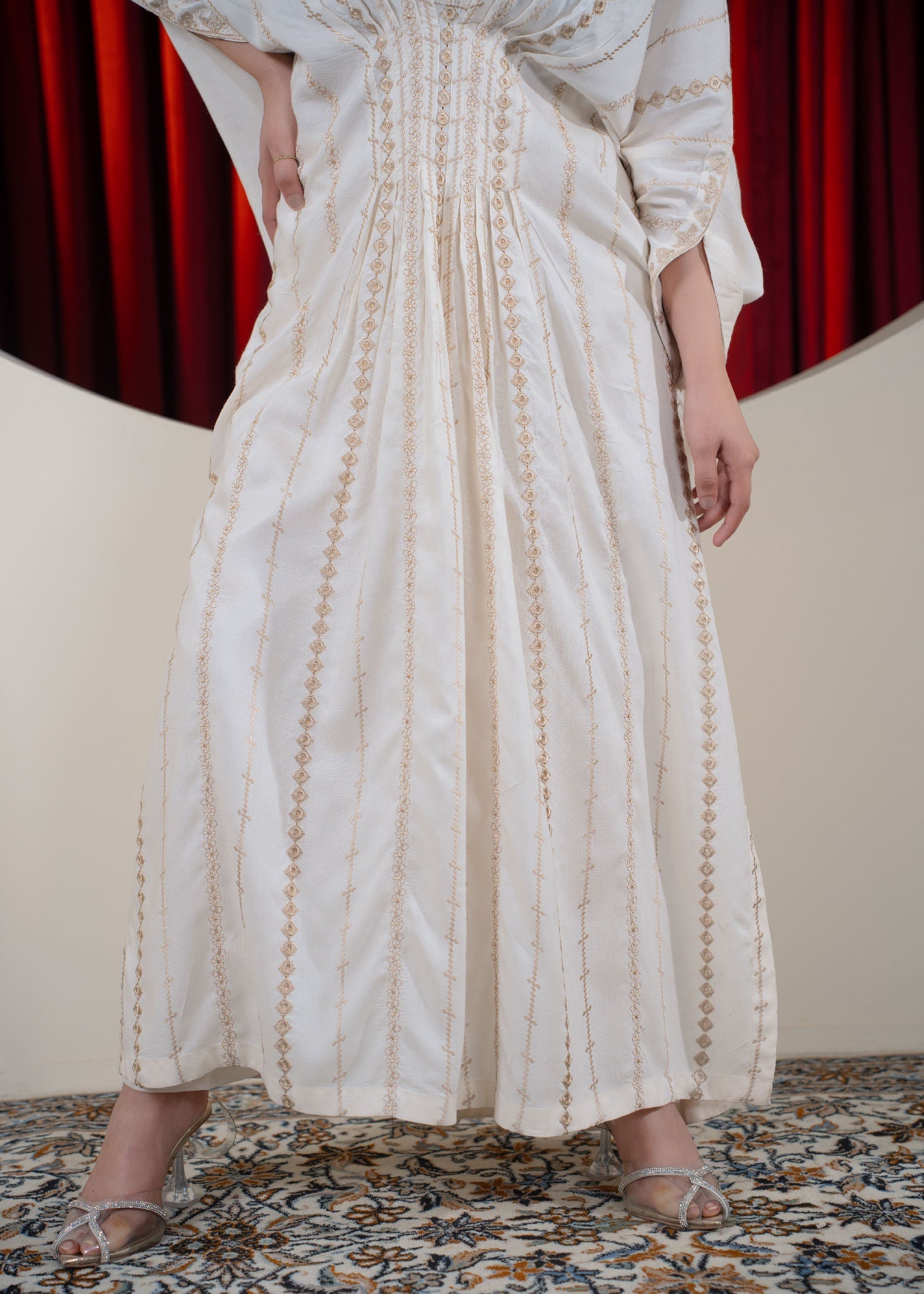Sahibas By Mirza Flame Kaftan (White) Women 1pcs