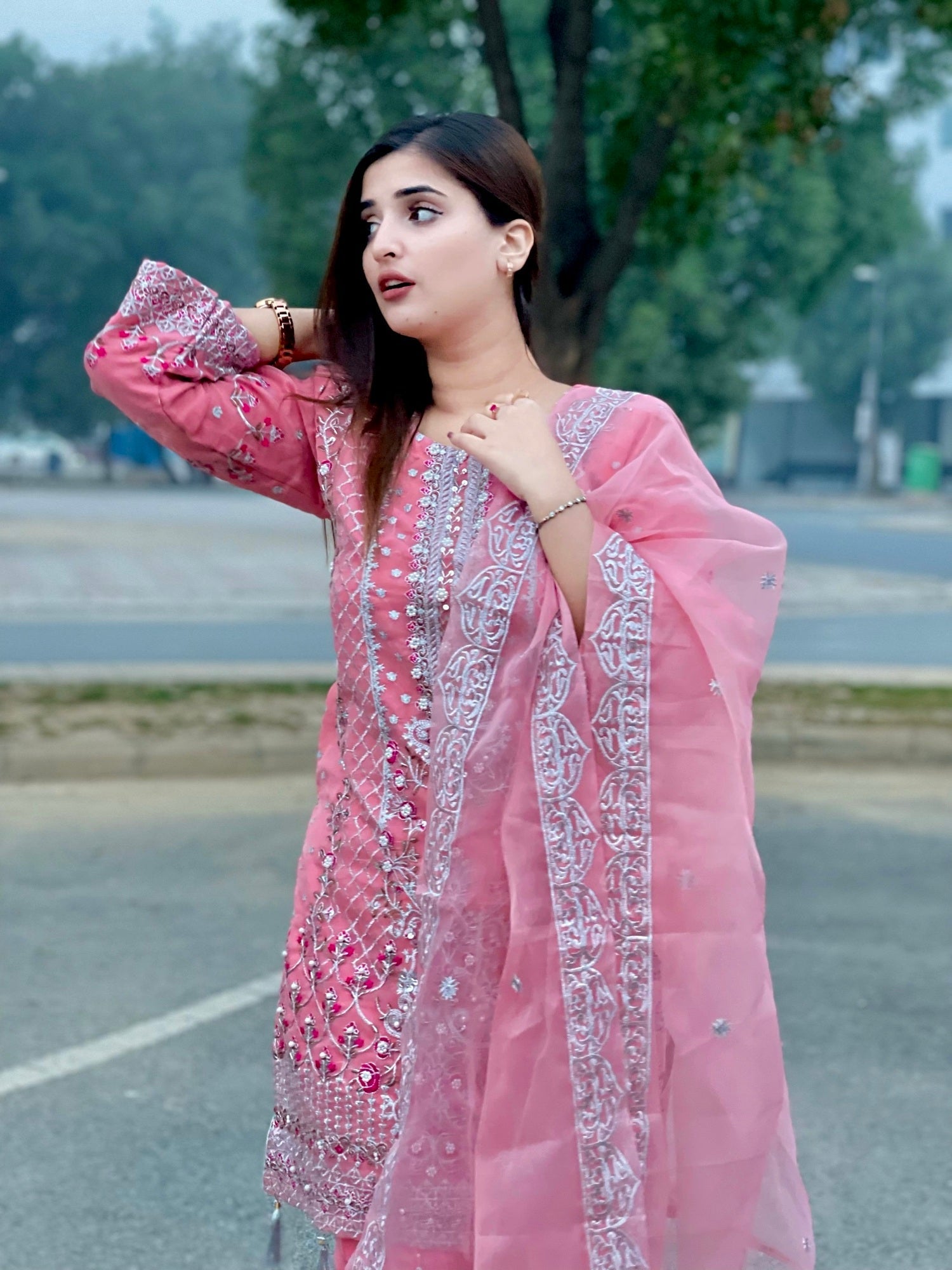 Four Season Boutique NOOR E ROSHNI PINK Women 3pcs