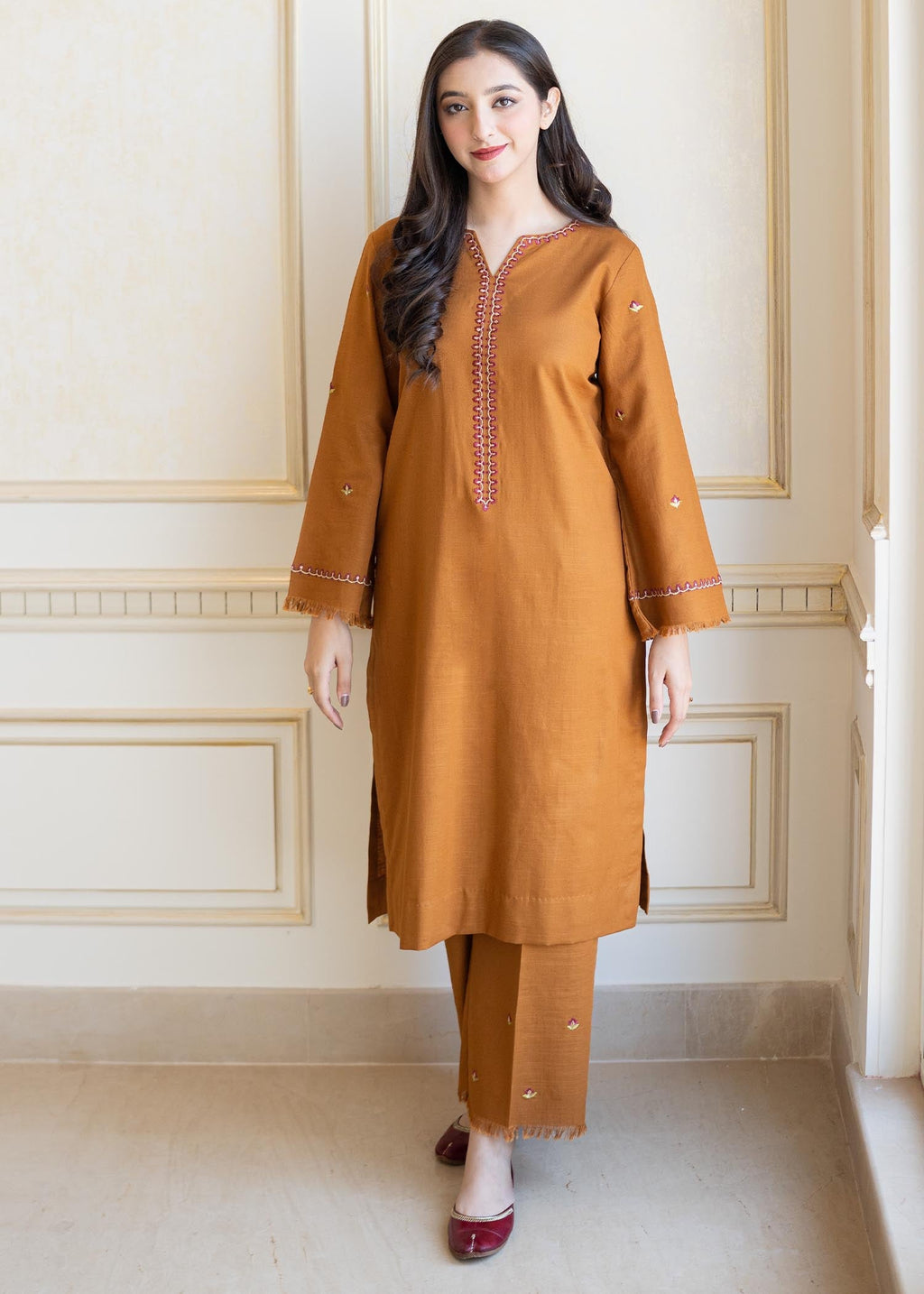Aisling By Nirmal Golden Brown Women 2pcs
