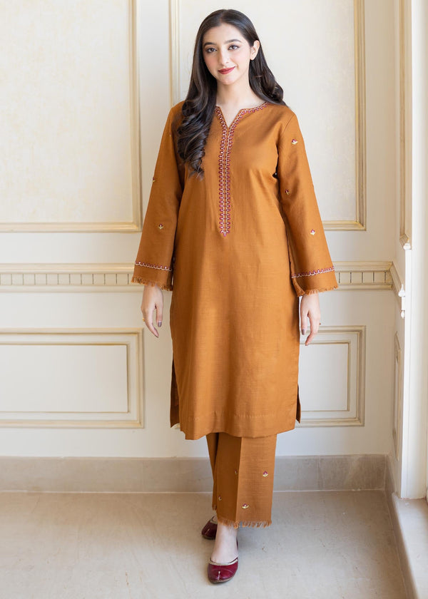 Aisling By Nirmal Golden Brown Women 2pcs