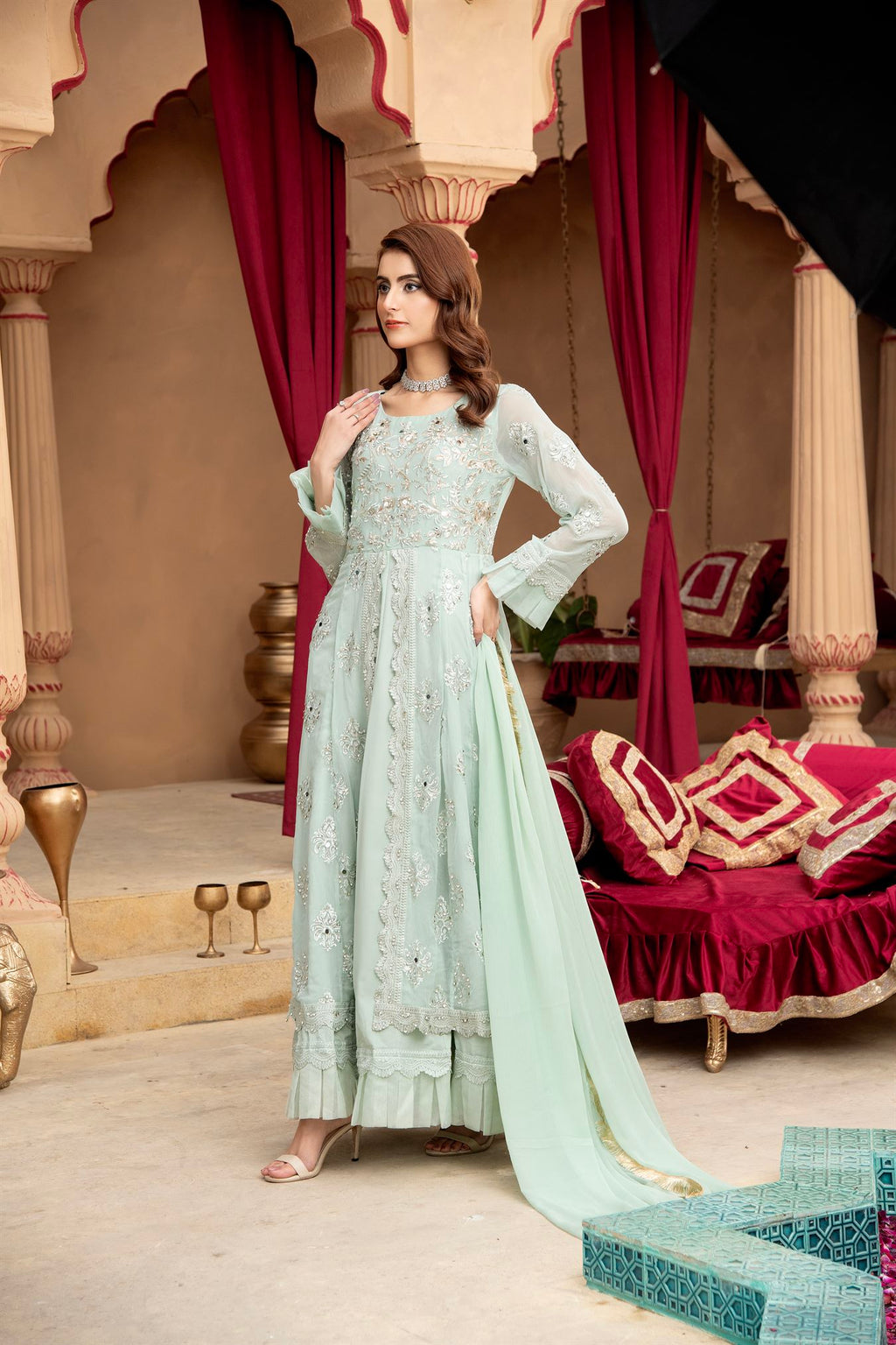 Manahils B 006 PASTEL GREEN Women 3pcs