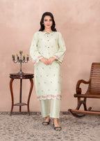 Abeera Classic Whispers – Long Shirt Embroidered Cotton (Art No. AB 084) Women 2pcs