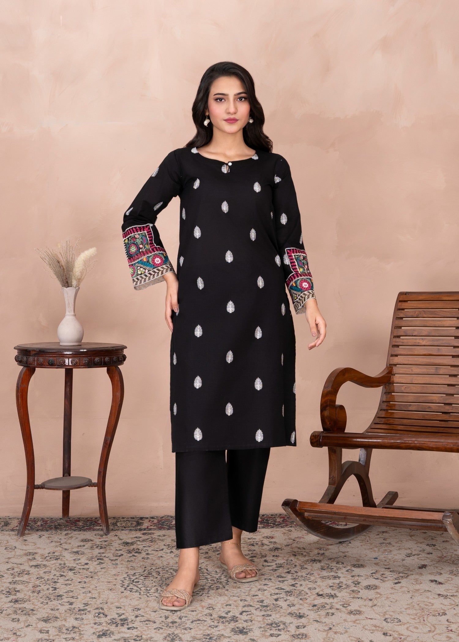 Abeera Graceful Horizons – Embroidered Cotton Ensemble (Art No. AB 093) Women 2pcs