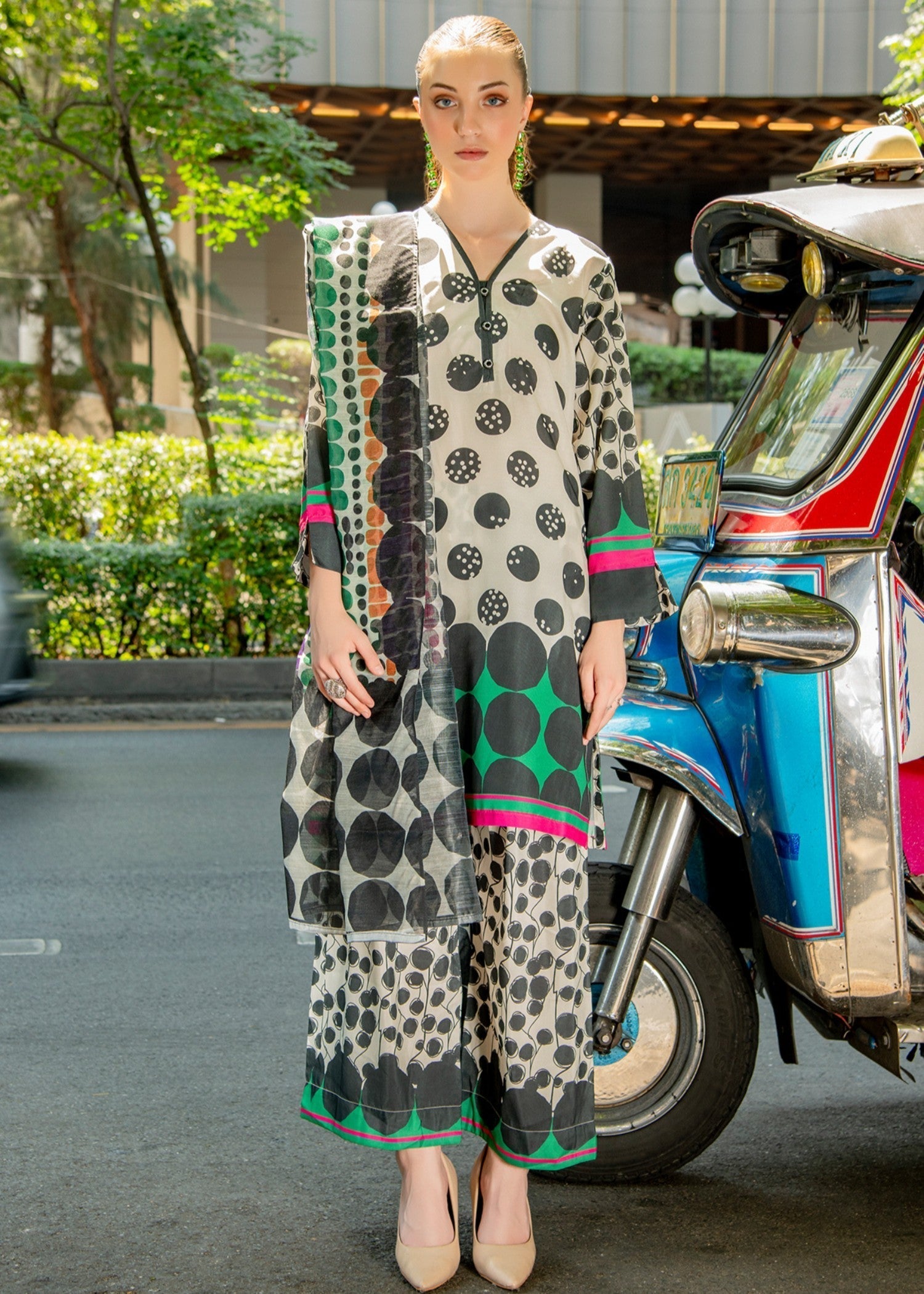 By-East Lawn Suit Printed (WHT 2) Women 3pcs
