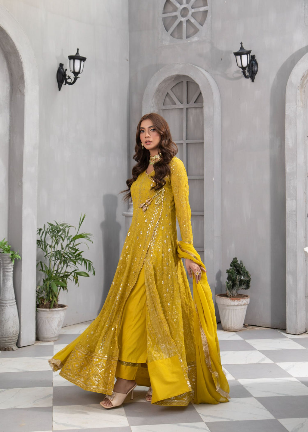 Manahils Angrakha 099 MUSTARD Women 3pcs