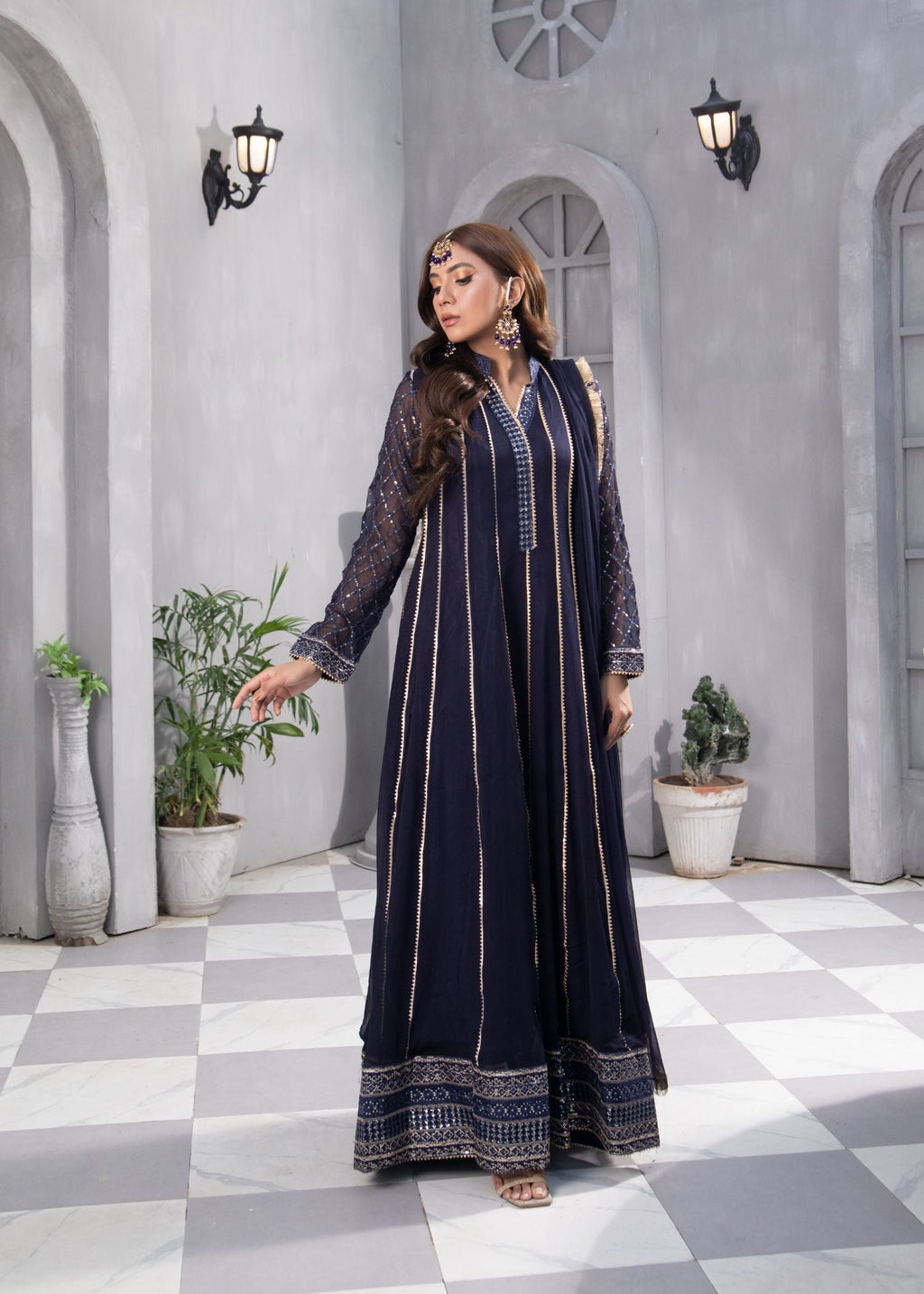 Manahils MAXI 106 NAVI BLUE Women 3pcs