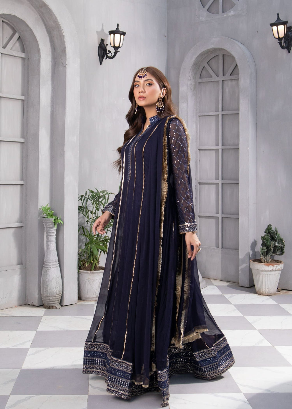 Manahils MAXI 106 NAVI BLUE Women 3pcs