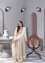Manahils KURTI B 002 WHITE SPARKLE Women 3pcs