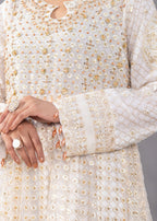 Manahils KURTI B 002 WHITE SPARKLE Women 3pcs