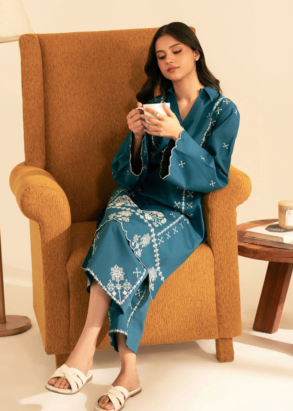 The Turkish Wear TEAL KURTA SET Women 2pcs