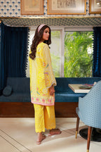 Dhanak SS24DC 2524 YELLOW LAWN PRINTED KURTA WITH TROUSER Women 2pcs