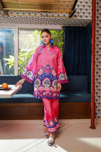Dhanak SS24DC 2527 PINK LAWN PRINTED KURTA WITH TROUSER Women 2pcs