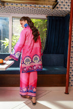 Dhanak SS24DC 2527 PINK LAWN PRINTED KURTA WITH TROUSER Women 2pcs