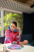 Dhanak SS24DC 2527 PINK LAWN PRINTED KURTA WITH TROUSER Women 2pcs