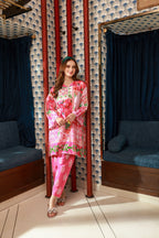 Dhanak SS24DC 2531 PINK LAWN PRINTED KURTA WITH TROUSER Women 2pcs