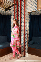 Dhanak SS24DC 2531 PINK LAWN PRINTED KURTA WITH TROUSER Women 2pcs