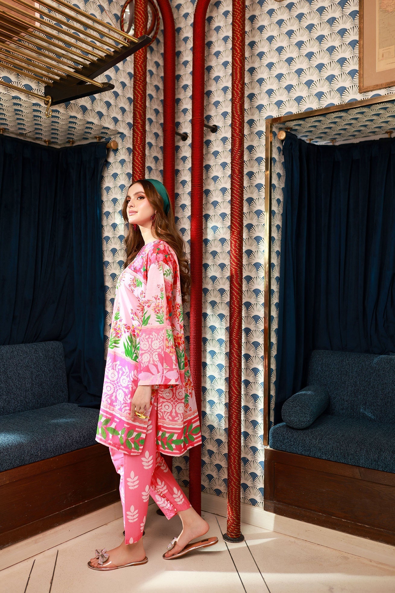 Dhanak SS24DC 2531 PINK LAWN PRINTED KURTA WITH TROUSER Women 2pcs