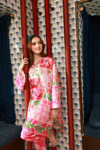 Dhanak SS24DC 2531 PINK LAWN PRINTED KURTA WITH TROUSER Women 2pcs