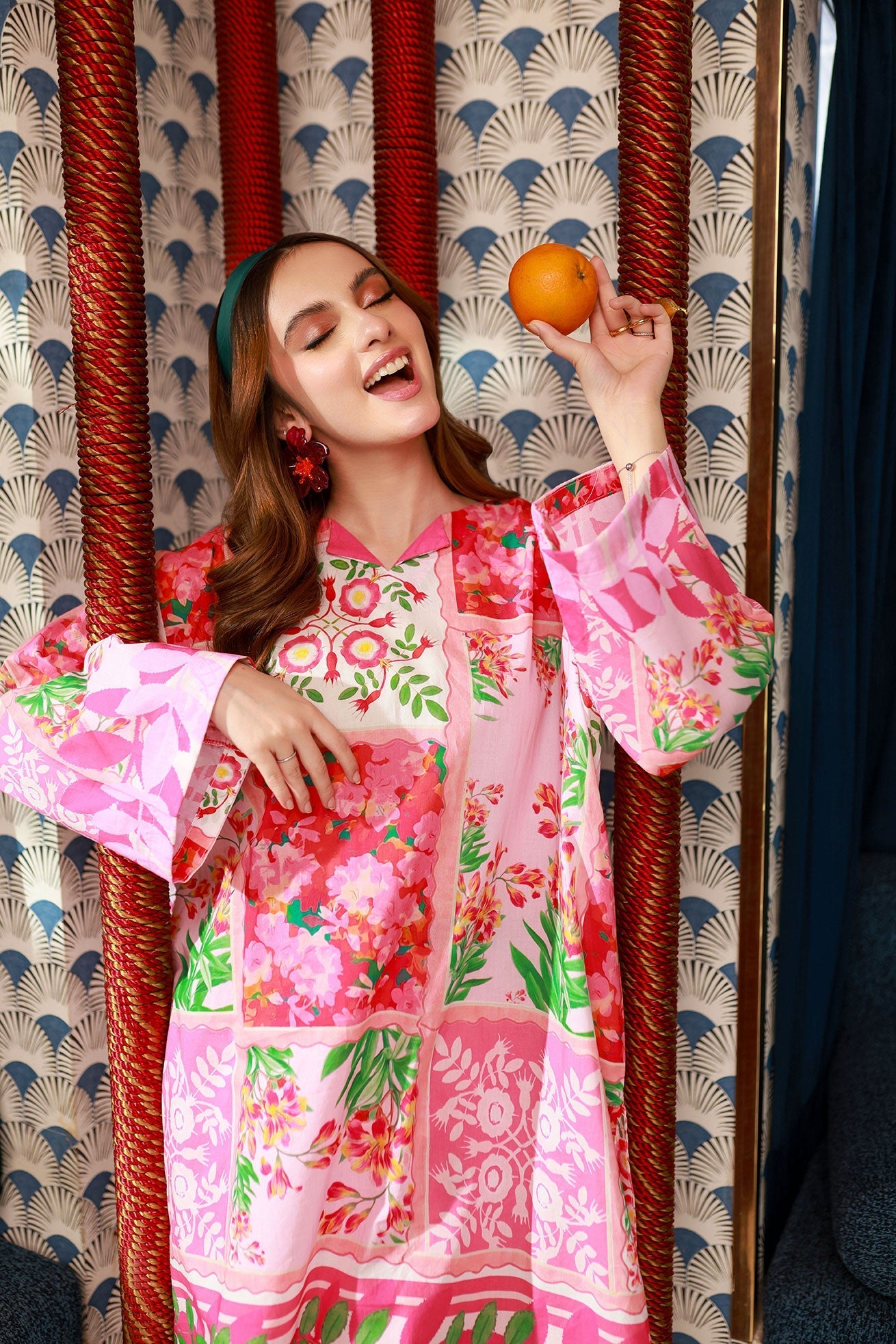Dhanak SS24DC 2531 PINK LAWN PRINTED KURTA WITH TROUSER Women 2pcs