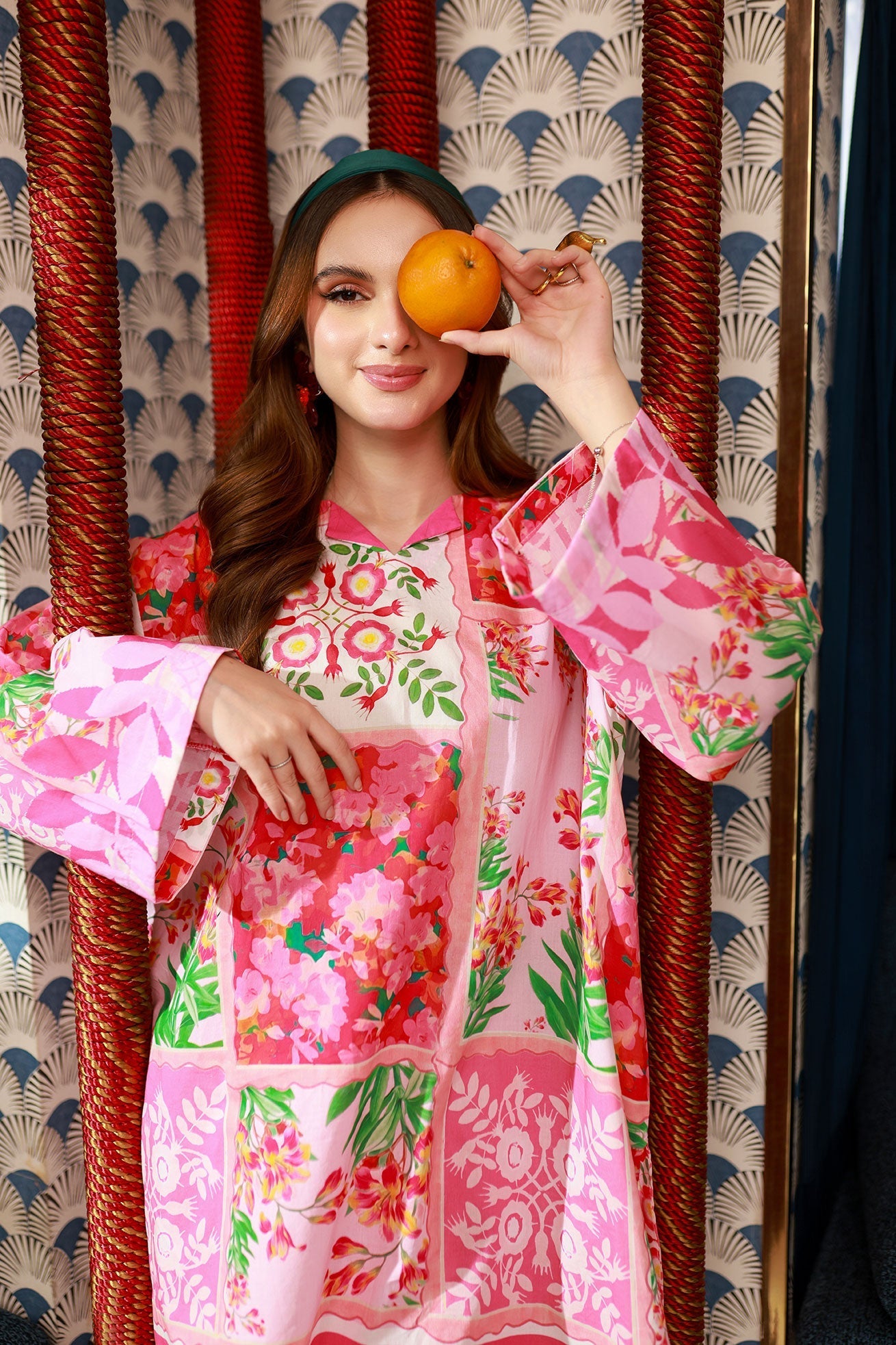 Dhanak SS24DC 2531 PINK LAWN PRINTED KURTA WITH TROUSER Women 2pcs