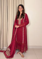 Ayesha B maroon (sahaful) Women 3pcs