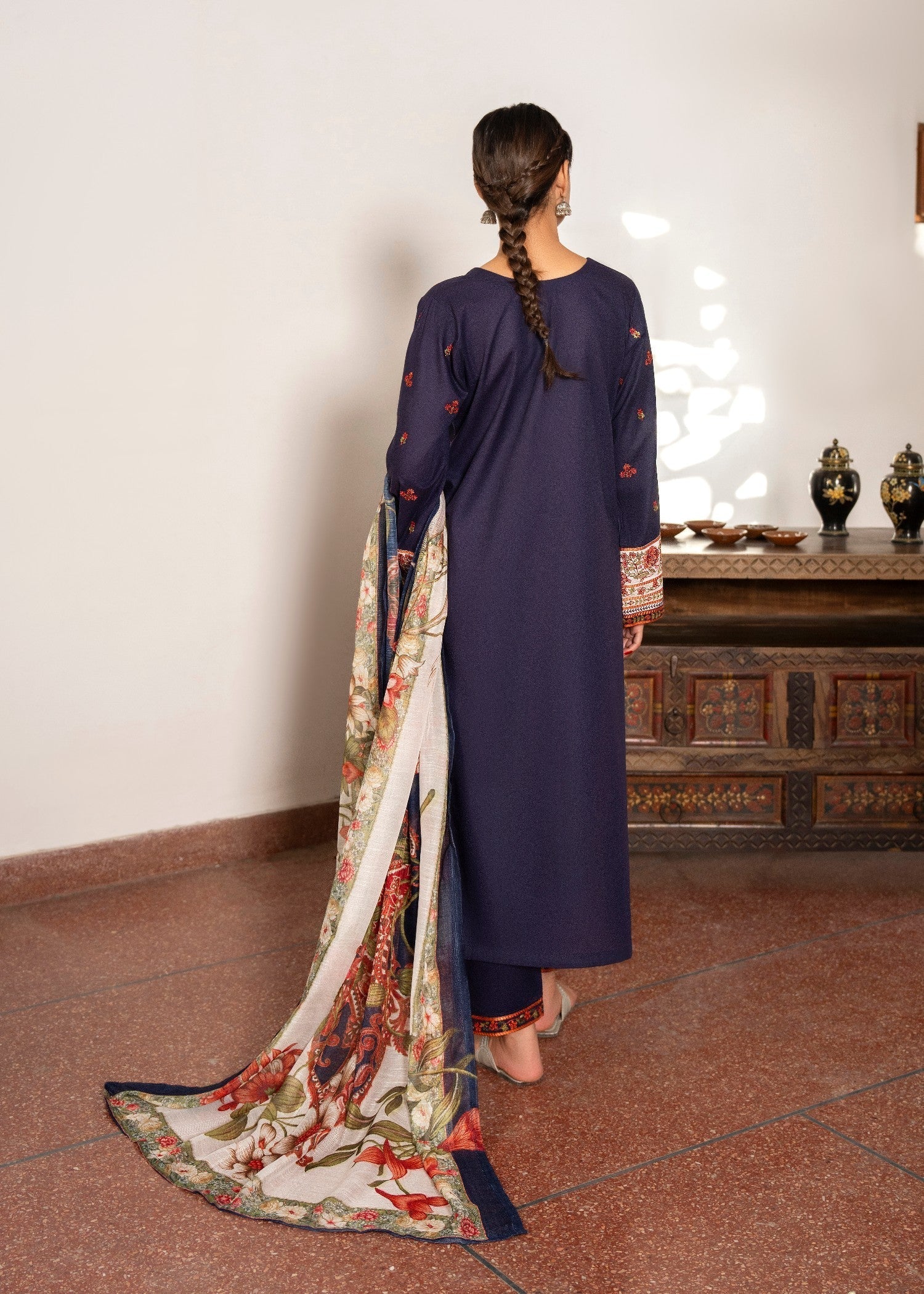 Casual Lite Cotton Emb Suit 06 Women 3pcs