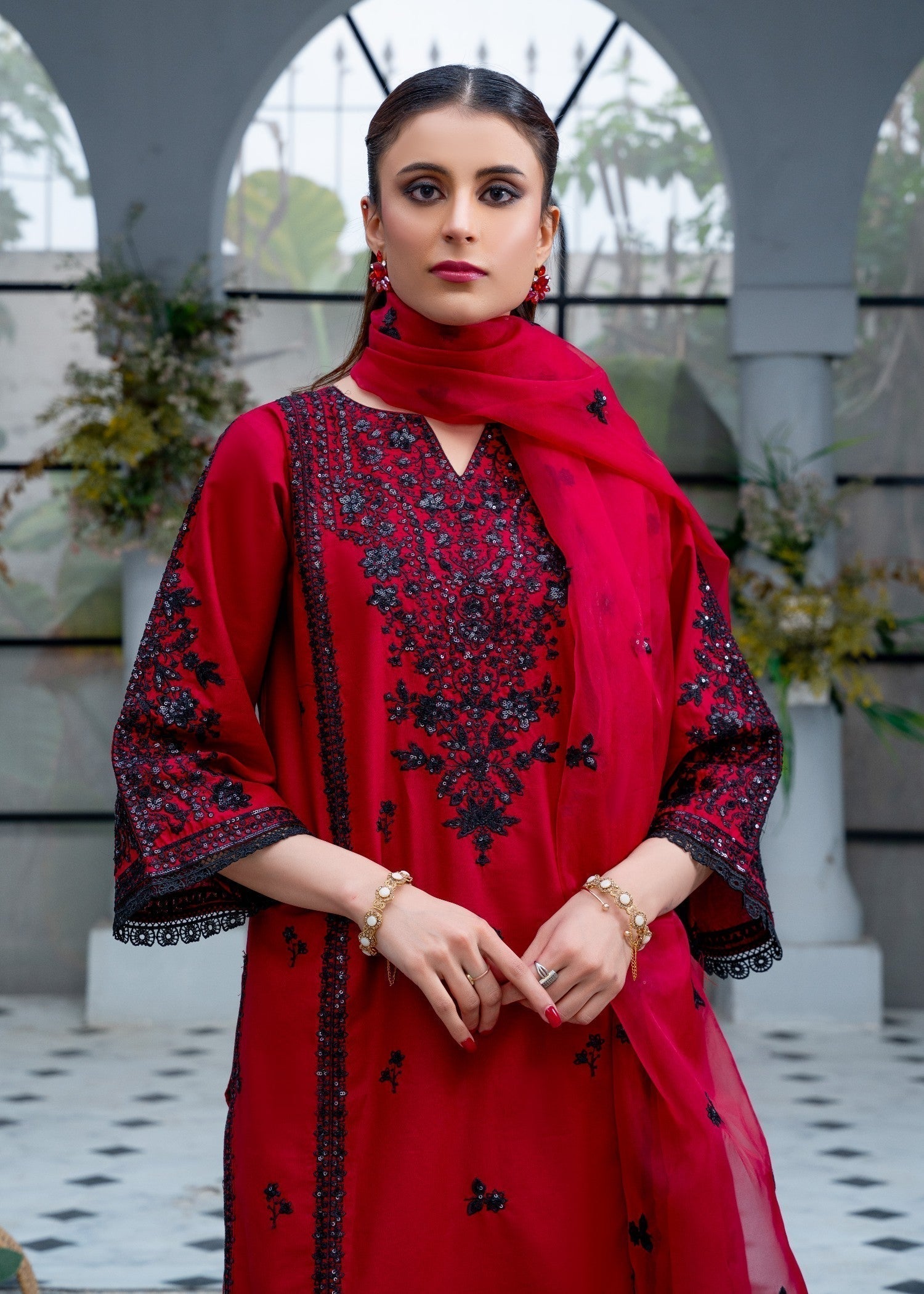 Rangoon Clothing Zebunisa Reddish Women 3pcs