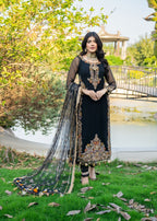 Khuda Baksh Creations M 105 Black Women 4pcs