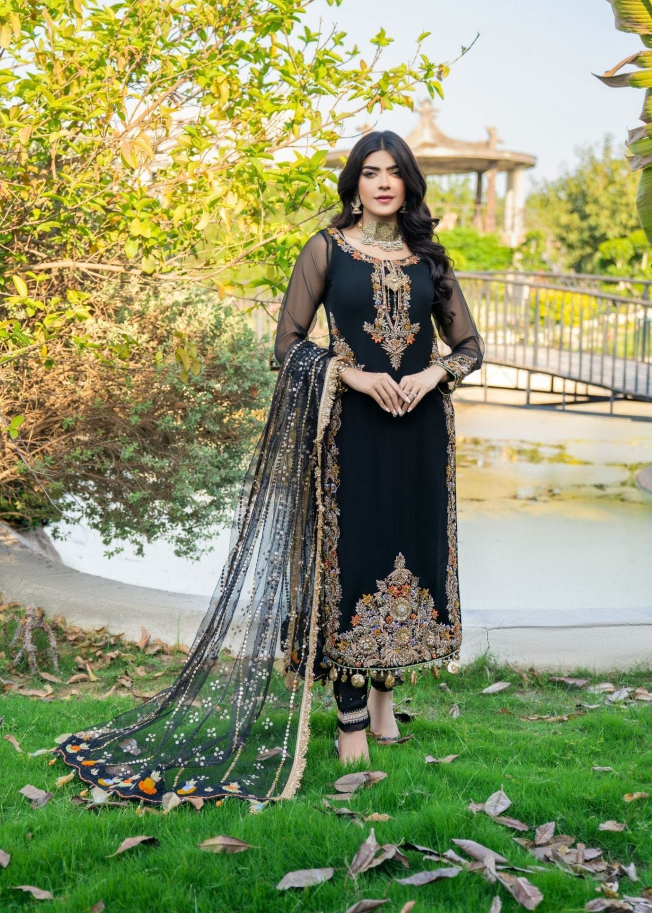 Khuda Baksh Creations M 105 Black Women 4pcs