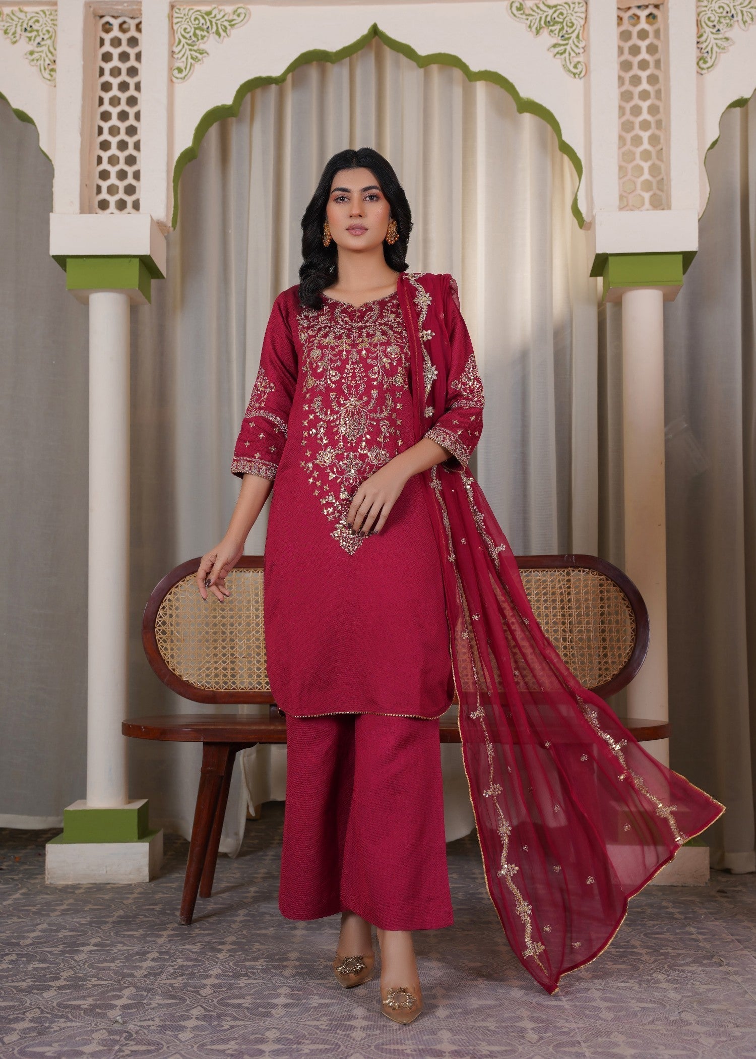 Zaren 4165 K.NT MRN Women 3pcs