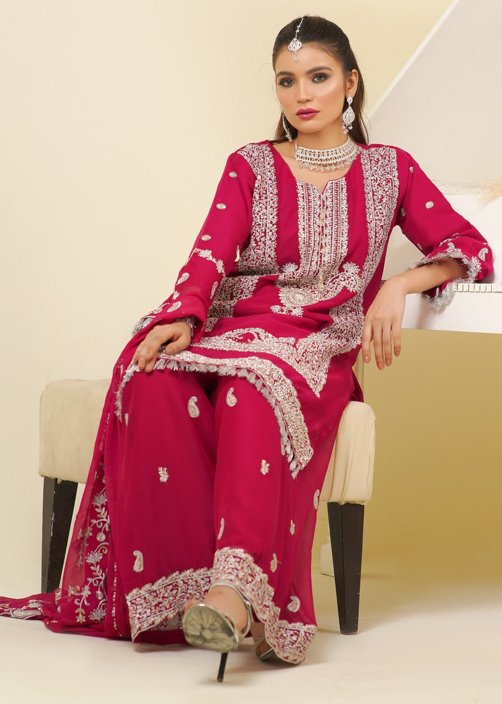 Rangoon Clothing Zarvisha Hotpink Women 3pcs