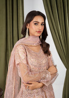 Hkb Officials Ayleen Double Frill Peach Maxi Women 2pcs