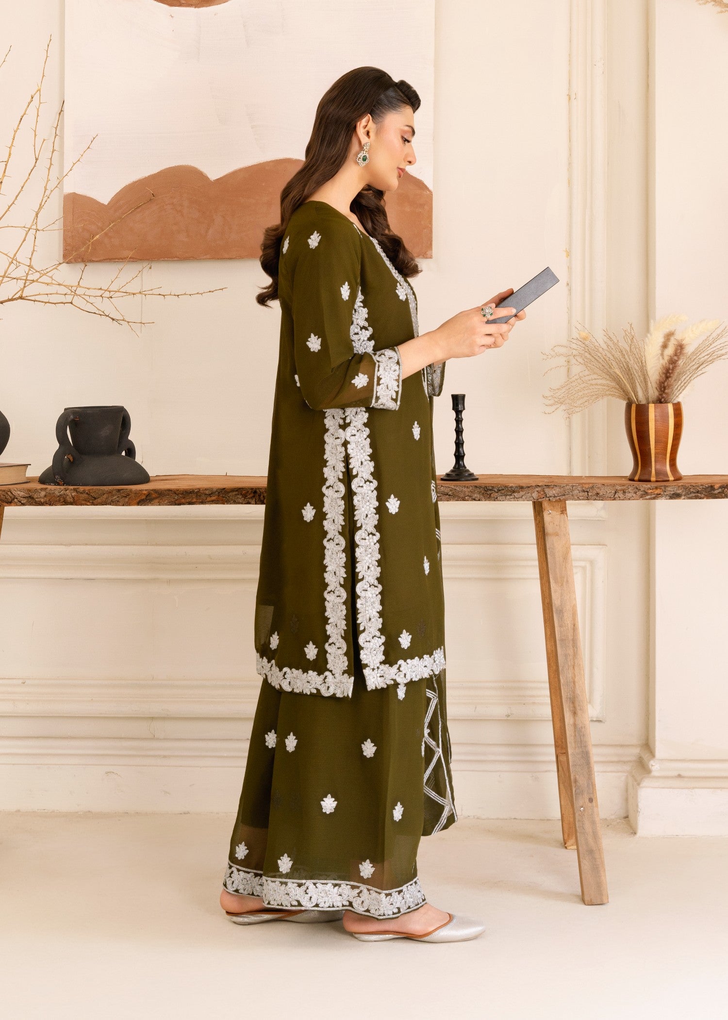 Four Season Boutique HASEENS DARK OLIVE GREEN Women 3pcs