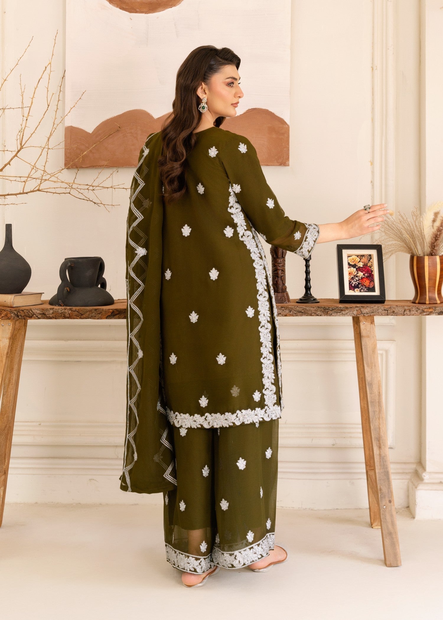 Four Season Boutique HASEENS DARK OLIVE GREEN Women 3pcs