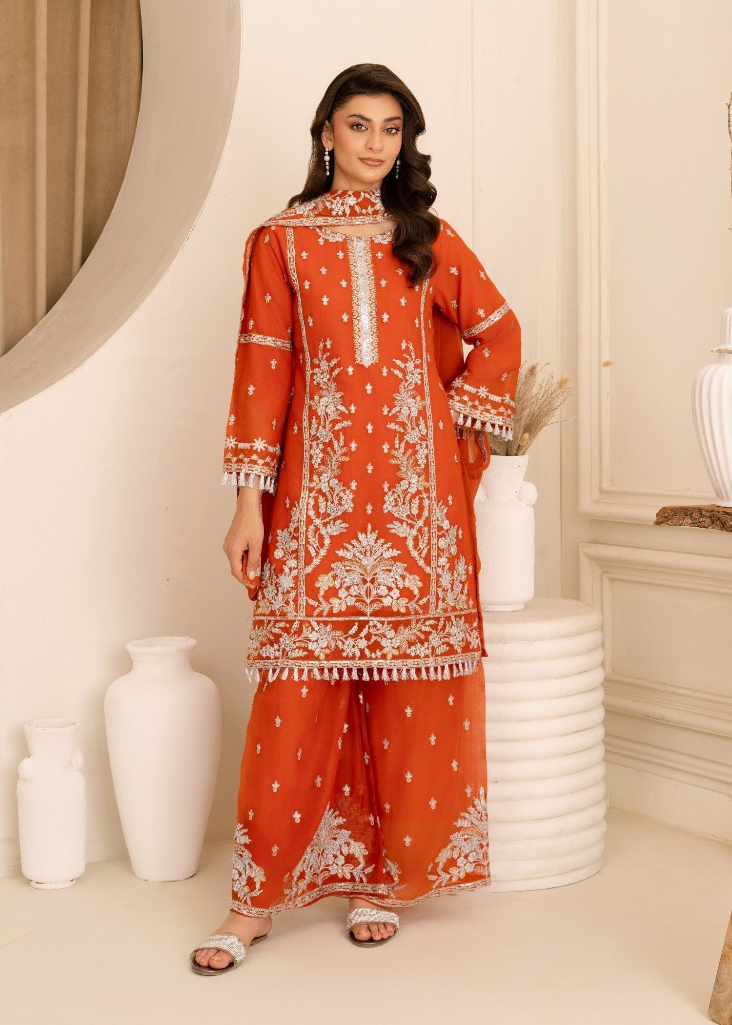 Four Season Boutique AFSHEEN RUST ORANGE Women 3pcs