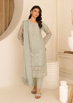 Four Season Boutique CUTWORK CHIFFON PASTEL GREEN Women 3pcs