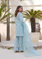 Kashaf Ice Blue Farshi shalwar cotton silk Women 3pcs