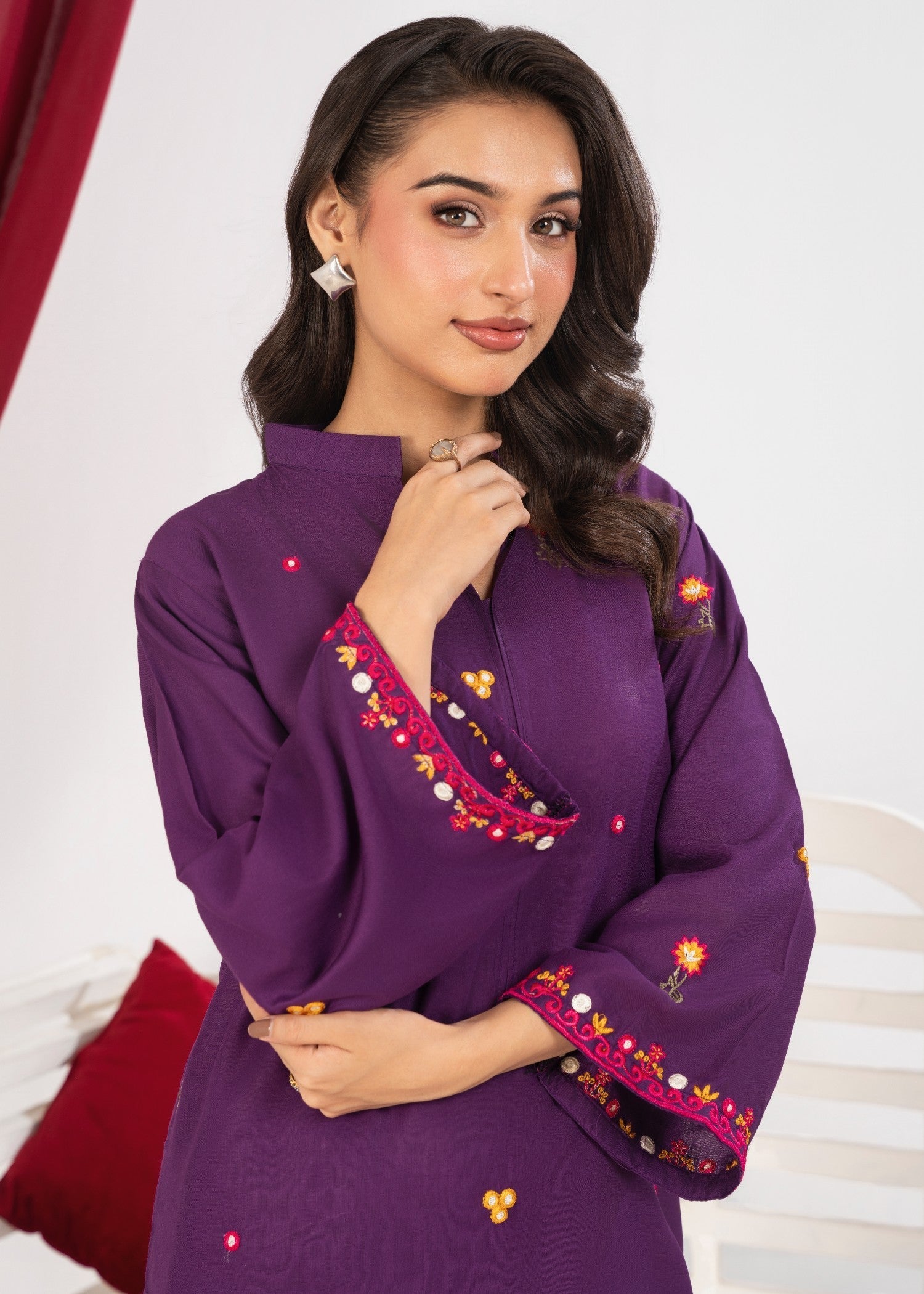 Shehroz Fashion FEROZA FINESSE LILEN EMBROIDERY DRESS Women 2pcs
