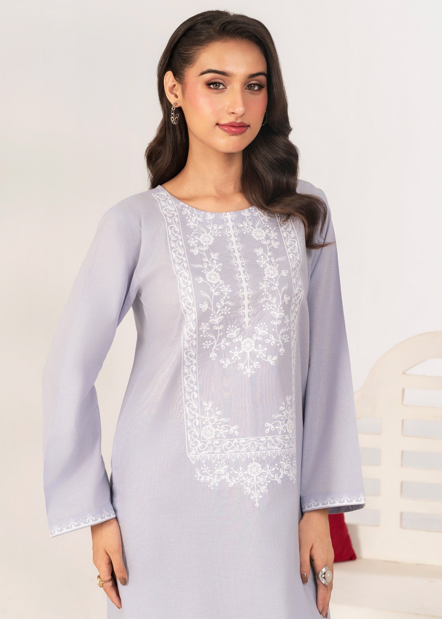 Ahlam By Safa Textile Embroidery Suit (light purple) Women 2pcs
